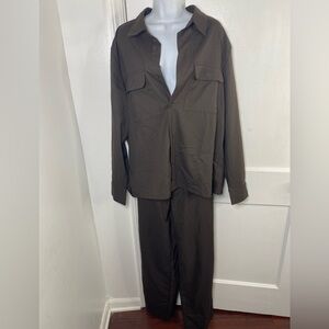 Madewell NWT Men's Brown Button-Up Jacket Shirt and Pants Matching Set